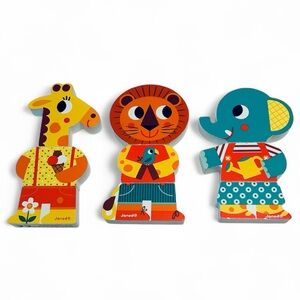 Janod Funny Animal Wooden Magnetic Puzzle 18m+ Early Learning Development